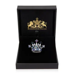 Royal Collection Shop Blue And Silver Crown Brooch* Brooches