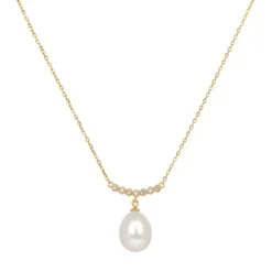 Royal Collection Shop Gold Crescent Pearl Drop Necklace* Necklaces