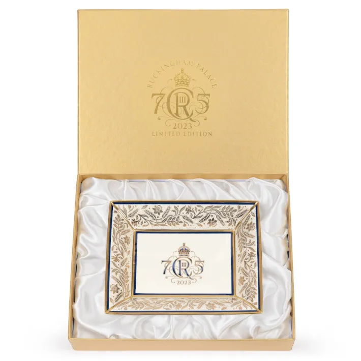 Royal Collection Shop The King'S 75Th Birthday Limited Edition Navy Tray* His Majesty The King'S 75Th Birthday